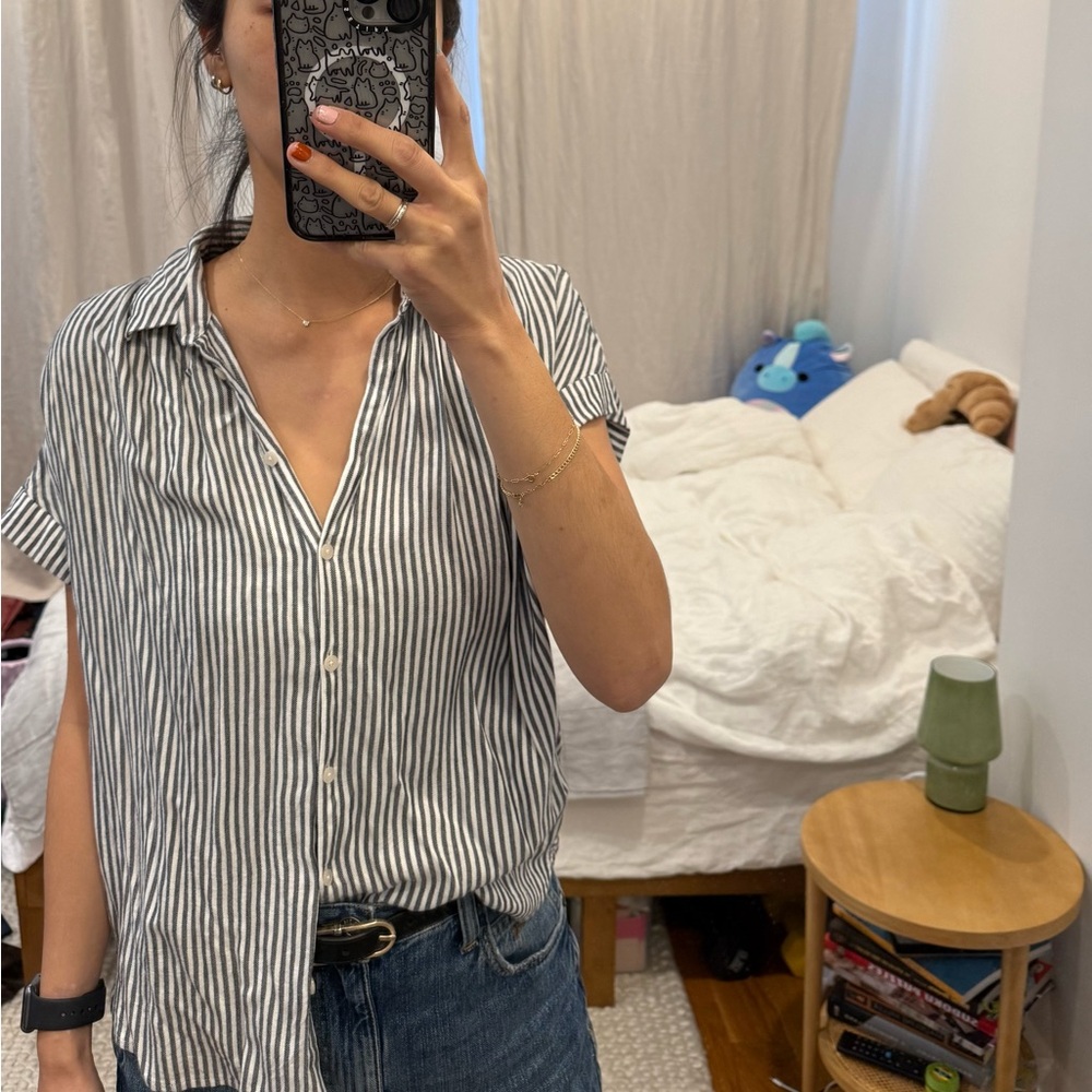 Striped Button-Up Shirt